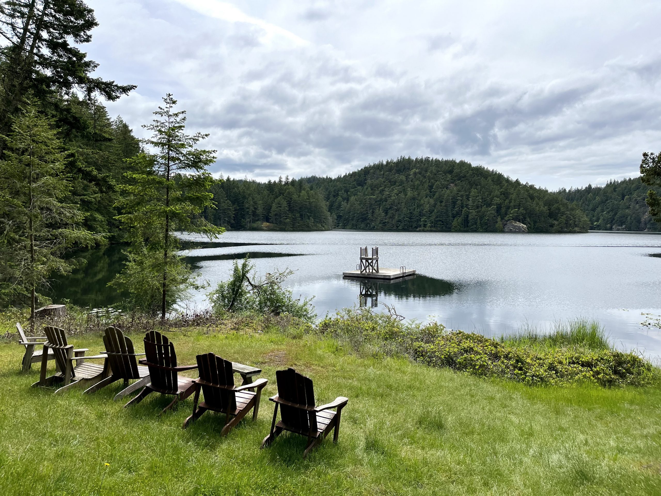 Adirondack seating on the shore's of Blakely's Horsehoe Lake