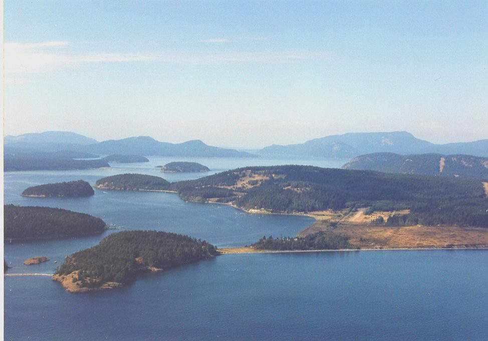 Aerial view of Decatur Island from the Southeast