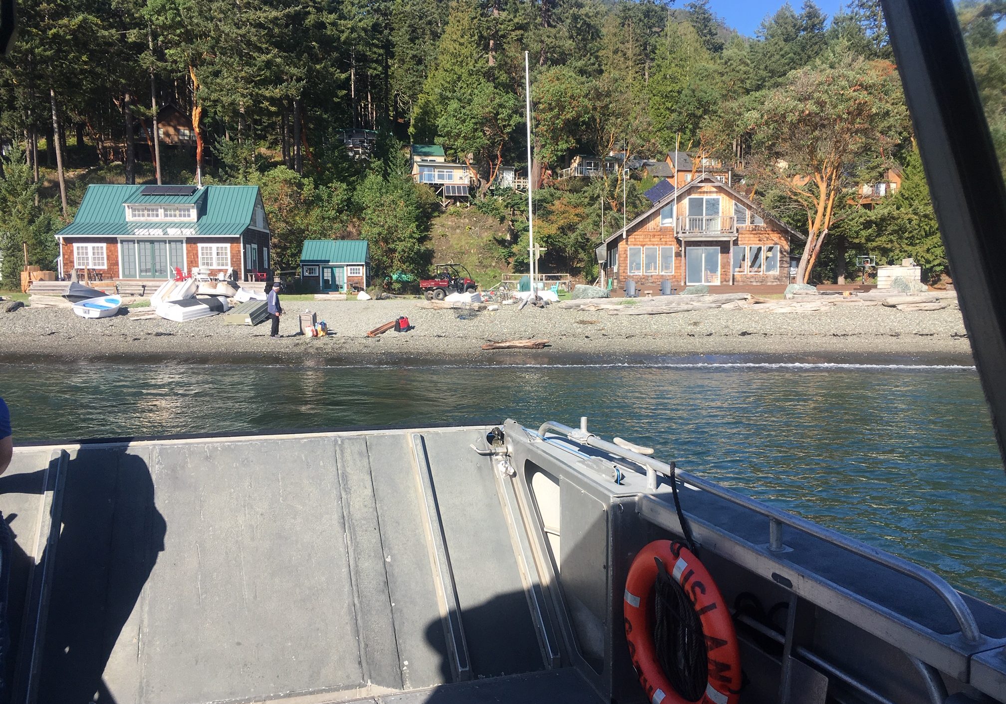 Coming in to Strawberry Bay, Cypress Island by landing craft